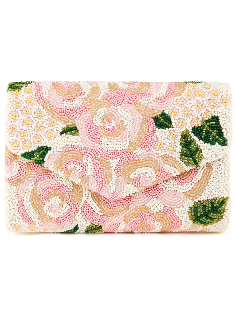 Tiana NY Beaded Floral Envelope Clutch with Chain NWOT Bridal Wedding
